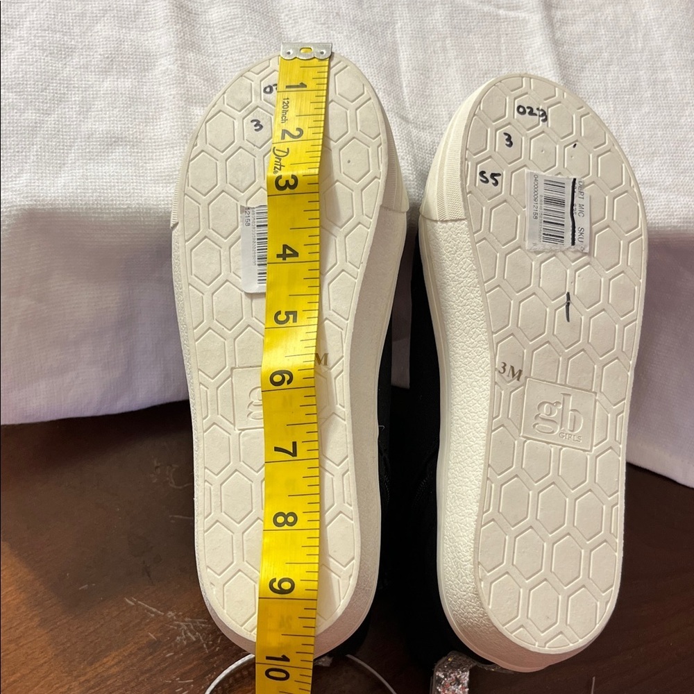 GB Girls Black High-Top Sneakers with Colorful Patches - Picture 13 of 15